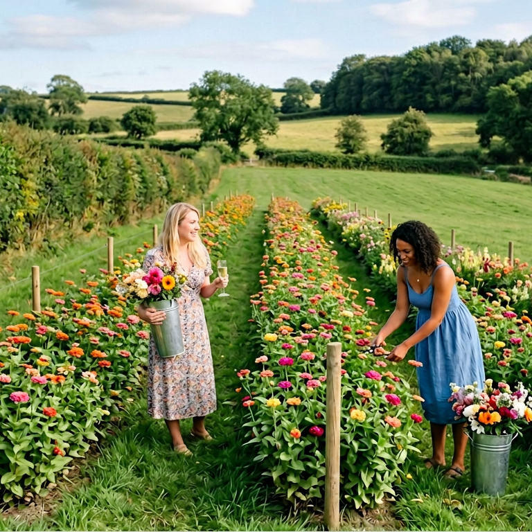 Friday Night Bubbles & Blooms - Pick Your Own Flowers Experience